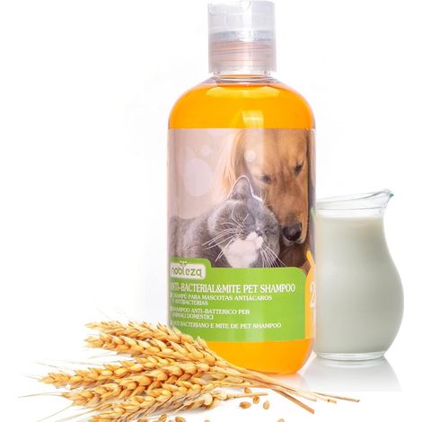 Shampoing pour chien aux ingrédients naturels de citronellol, toilettage et brillance du pelage, shampoing pour chat sensible, parfum lait et avoine, 250 ml (1/5)