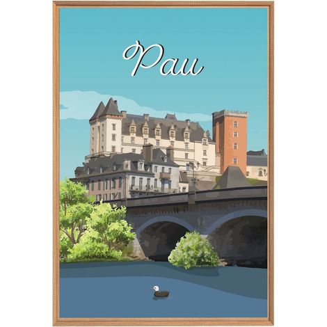 Tableau mural encadré château Pau 65x97 cm (1/5)