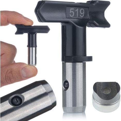 Rosfix UltraBlack 519 Sprühdüse – 25 cm Sprühbreite, 0,019" Öffnung  Für Acryl- & Latexfarben  Edelstahl & Wolframkarbid  Zubehör für Airless Farbspritzgerät