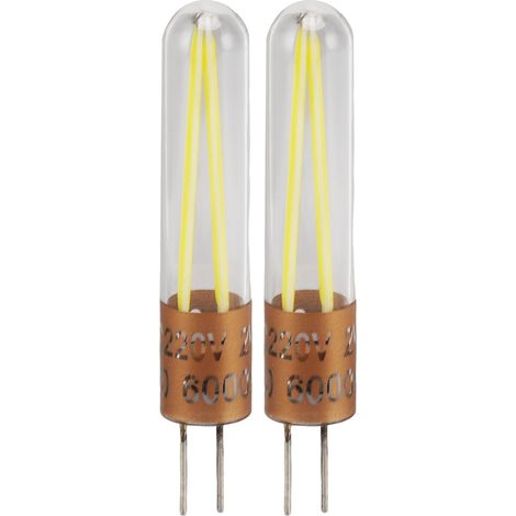 2 ampoules LED G4 2W 6000K blanc froid, rendu des couleurs élevé, tube en verre, culot G4 standard, ampoules lumineuses AC220V (1/5)