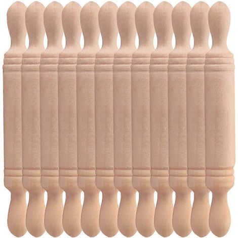 Lot de 12 mini rouleaux à pâtisserie en bois, décoration pour maison miniature-5X0.7CM-Khaki 12 (1/4)