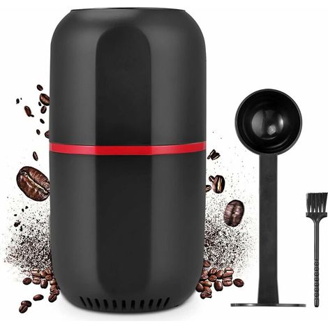 Green Mobility-Moulin à Café Électrique 150W, Moulin à Grains, Capacité 120g, avec Brosse de Nettoyage, Cuillère à Café 2 en 1 et Bourreur (Noir) (1/5)