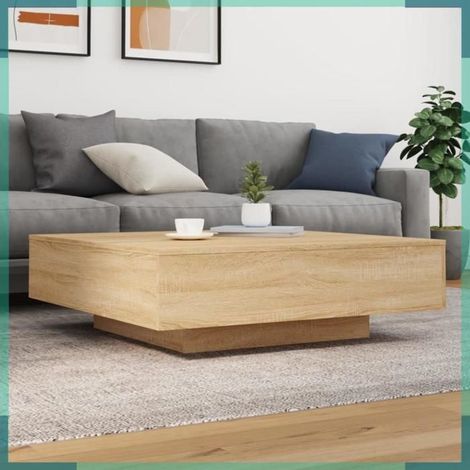 836597 Table basse chêne sonoma 100x100x31 cm bois d'ingénierie (1/5)