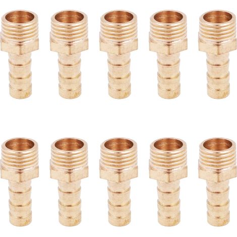 10 pièces tuyau robinet connecteur laiton buse raccord mâle adaptateur pour étang piscine 1/4 8mm (1/5)