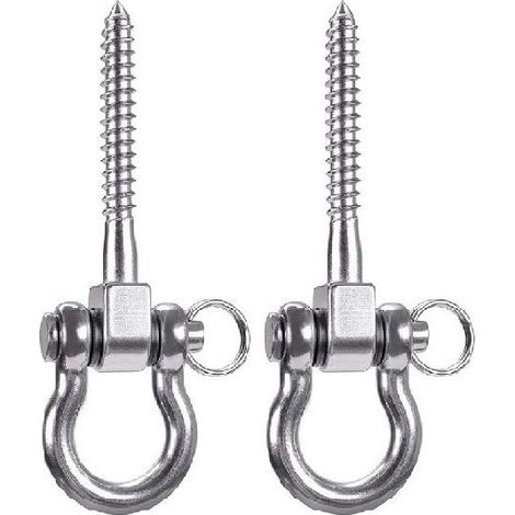 2pcs Suspension à Vis 12.5cm Hamac Cintre de Balançoire, Ensemble de Kit de Montage Pivotant pour Chaise de Terrain de Jeu Extérieure Yoga Corde Sac de Frappe Sac de Sable (1/4)