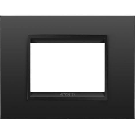 PLAQUE LUX 3P METAL NOIR SATIN MONOCH GEWISS GW16203XM