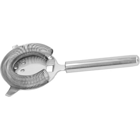 Stainless steel cocktail strainer with fine mesh spring coils for filtering ice cubes and fruit pulp, pouring drinks smoothly (1/5)