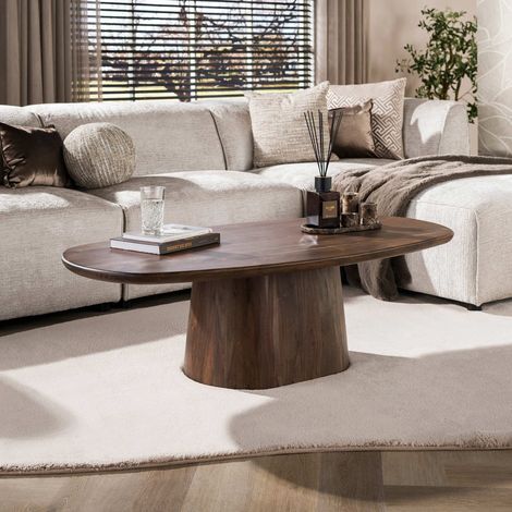 Table basse 135x70x41,5 cm en bois d'acacia brun - VOHINA (1/5)