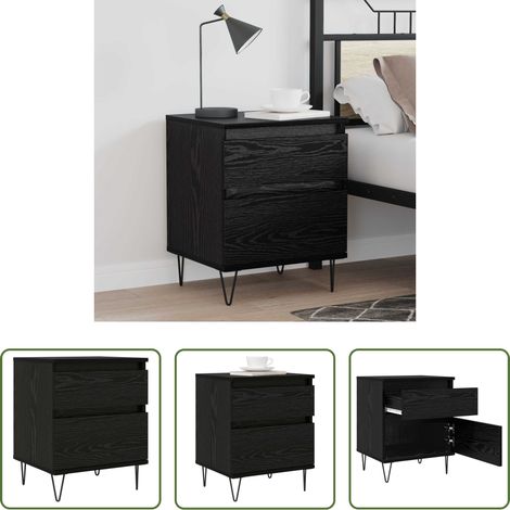 vidaXL Rangement chambre - Armoire de lit Chêne noir 40 x 35 x 50 cm Bois d'ingénierie (1/5)