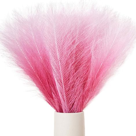 20 fleurs artificielles en soie rose dégradé, style pampa, pour la fête des mères, Pâques, la décoration de la maison, de la cuisine ou d'un mariage (vase non inclus).-AquaForge (1/5)