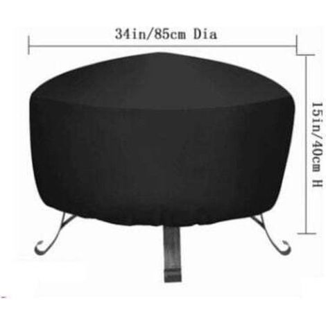 85 x 40 cm Housse de protection pour brasero rond, cordon de serrage pour imperméable, coupe-vent, résistant aux UV, tissu Oxford pour four, table à manger et chaises et jardin (1/3)