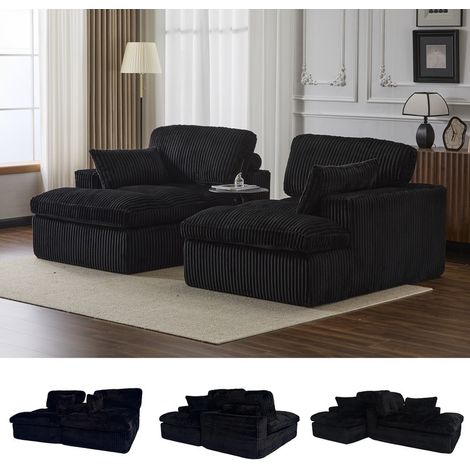 Modulares Cordsofa, Doppelschlafsofa, geeignet für kleine Wohnungen