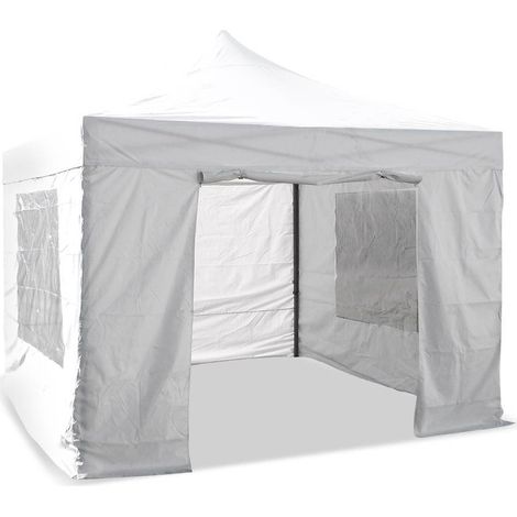 TERRE JARDIN - Conjunto de 4 paredes para cenador plegable 3 x 3 m Transparente