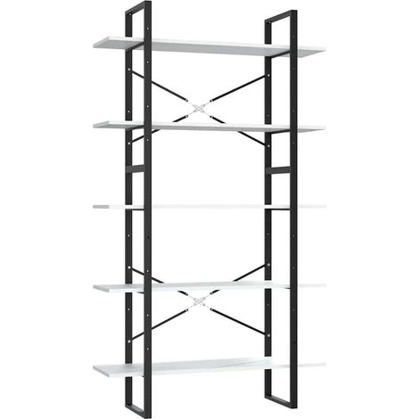 vidaXL Libreria a 5 Ripiani Bianca 100x30x175 cm in Legno (1/5)
