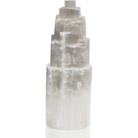 Lampe Tour en Sélénite Naturelle - 25 cm- Vendu par 1 (1/3)