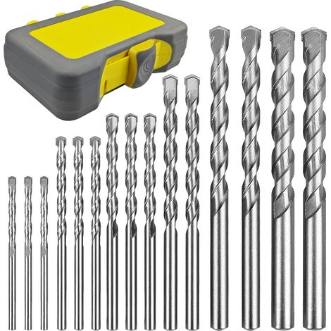 15 Pièces Kit de Foret Metal, Composées de 60 mm 75 mm 85 mm 100 mm 120 mm de Diamètre Foret Beton, Jeu de Forets, Robuste et Durable, pour Percer des Trous Dans la Pierre et la Maçonnerie (jaune) (1/5)