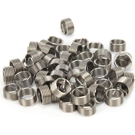 50 Stück Gewindeeinsätze, Reduziermuttern-Reparaturwerkzeug, Edelstahl, M8x1x1D (1/4)