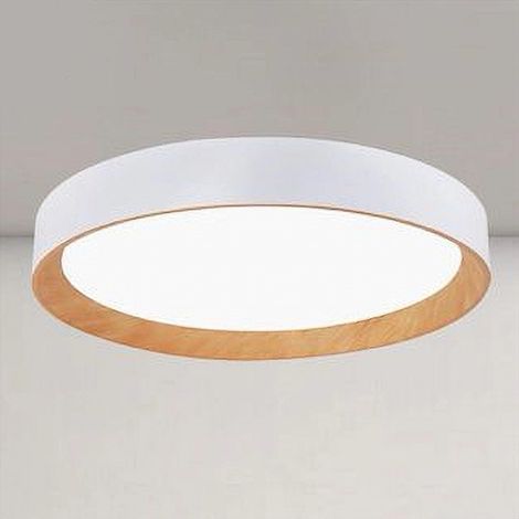Trade Shop - LED Deckenleuchte 68W rund weiß mit Holzmaserung Licht 6500K 32774 -