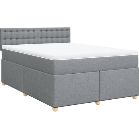 Maison Exclusive - Giroletto a Molle con Materasso Grigio Chiaro160x200 cm Tessuto (1/5)