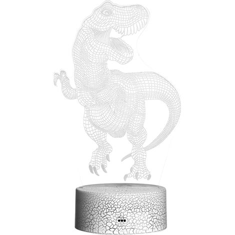 Lampe de chevet/bureau LED dinosaure 3D à effet de lumière changeant de couleur avec commande tactile et télécommande, cadeau idéal pour enfants et décoration intérieure,veilleuse (1/5)