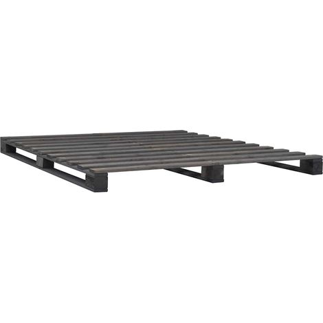 Maison Exclusive - Cadre de lit de palette sans matelas gris 120x200cm bois massif (1/5)