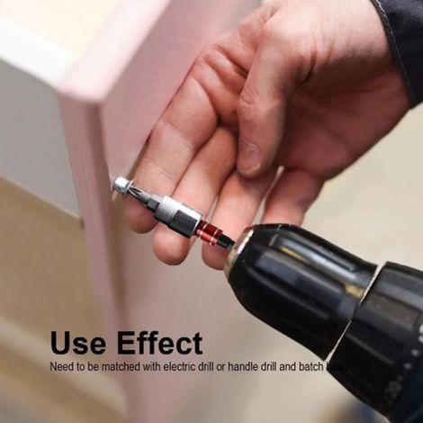 Ensemble de 4 pièces comprenant un cintreur d'angle pour embout de tournevis à 105 degrés, une rallonge universelle à 360 degrés et une rallonge à billes en acier coloré. (1/5)
