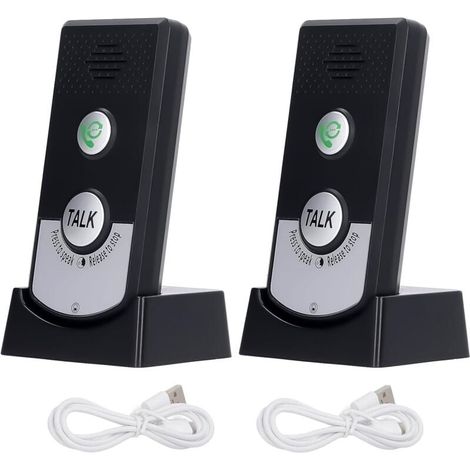 Interphone Sans Fil à 2 Voies Longue Portée Système D'Interphone Interphone Vocal pour Maison et Bureau avec Mode Appel et Communication Bidirectionnelle (1/4)