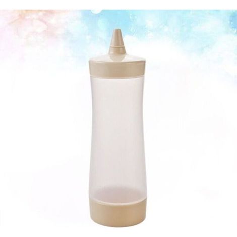 Lot de 3 bouteilles à presser en plastique pour condiments, distributeurs de sauce, accessoires de barbecue pour ketchup, moutarde, (1/4)