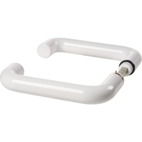 Béquille double en nylon blanc léger – Pour portes intérieures – Installation facile – Résistante aux chocs et à l'humidité – Normbau