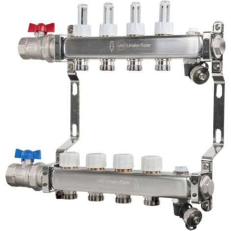 John Guest Speedfit UFH Euroconus Manifold BVAL 4 Port - JGUFHMAN4E For Heating