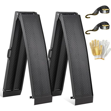 Lot de 2 Rampes de Chargement Charge Max. 680 kg Rampe Moto Pliable (1/5)