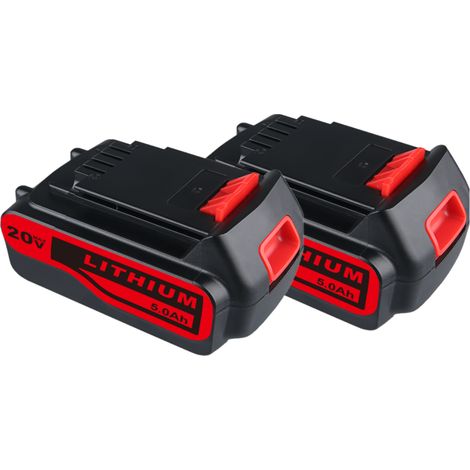 2X pour Black & Decker Batterie 18V 5.0Ah Li-ION pour Black & Decker 18V Outils de Jardin et Outils électriques LB20 LBX20 LBXR2020-OPE LBXR20B-2 LBX4020 (20V Max) (1/5)