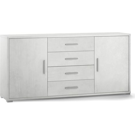 Kit mobile multiuso 2 ante 4 cassetti h84 l174 p41 cm finitura bianco ossido sarmog db804k - Sarmog (1/2)