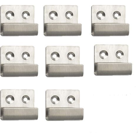 Sturdy stainless steel wall hook, U-shaped, set of 8, ideal for bathroom, kitchen and garage, dimensions 42.5 x 3.5 cm (1/5)