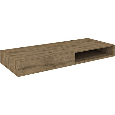 Meuble vasque MORIAN 120x14x48cm, chêne, gauche (1/5)