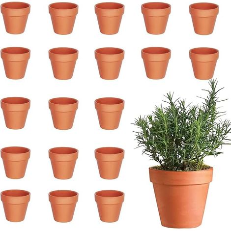 20 Mini Terracotta Pieces 4.5 x 4 cm with Drainage Holes (1/5)