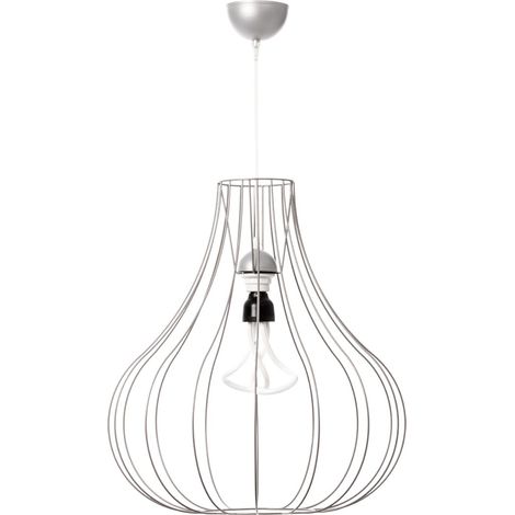Lampadario a Sospensione Leonie in Metallo Argento (1/2)