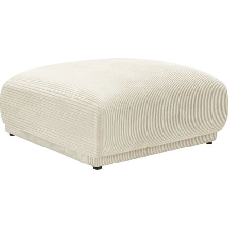 ROSALIE - Pouf en velours côtelé Beige 102x83x46 cm