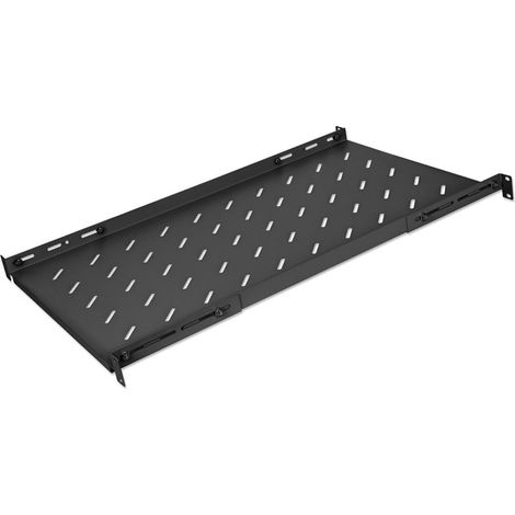 Mensola Fissa 19'' Regolabile con Profondit� da 750 a 950 mm, 1U, Colore Nero, per Armadi e Rack INTELLINET (1/5)
