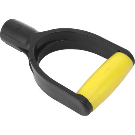 Poignée en D pour pelle à neige, diamètre intérieur de 32 mm, renfort en silicone, remplacement pour outils de creusage et de ratissage, jaune et noir (1/5)