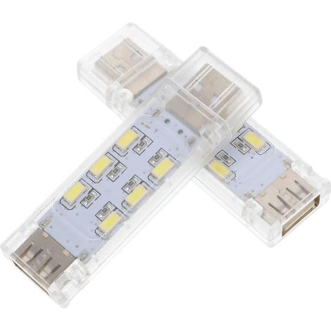 Lampe LED USB pour Ordinateur Portable, Clavier, Lot de 2 Blanc  PC et Métal, Veilleuse pour Voyage et Maison, Protection des Yeux, Alimentation USB (1/5)