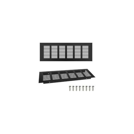 2 griglie di ventilazione, prese d'aria in alluminio, griglia di ventilazione rettangolare da 250 mm, griglia di ventilazione in alluminio per pareti, armadi, vetrine, bagni - Crezuo