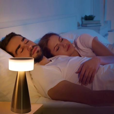 Tragbare LED-Schreibtischlampe mit 3 Farbtemperaturen, dimmbar, wiederaufladbar, ideal für Kinder, Kinderzimmer, als Nachtlicht oder Nachttischlampe, goldfarben. (1/5)