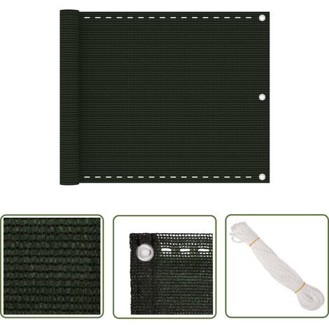 Écran de balcon, Brise vue Pour Balcon Vert foncé 75x600 cm PEHD GHJ15765