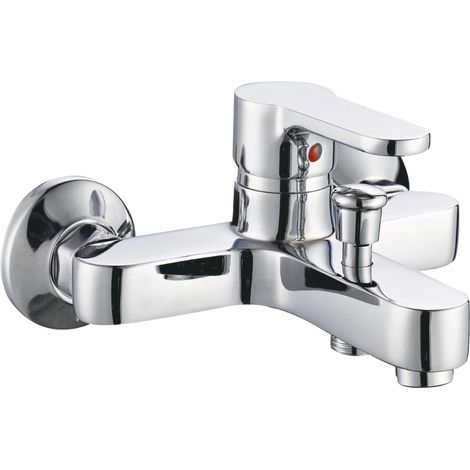 Miscelatore esterno vasca con deviatore rubinetto monocomando cromato  finitura- cromo lucido - confezione 1 (1/2)