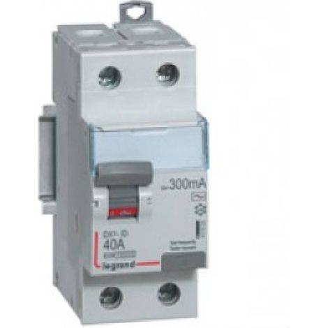 Legrand – Interrupteur différentiel bipolaire 230V type AC – Intensité 40A – Sensibilité 30mA – Arrivée haute et départ bas à vis – 2 modules