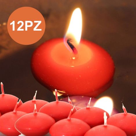 12 Bougies Flottantes Rouges Pour Décoration De Mariage (1/4)