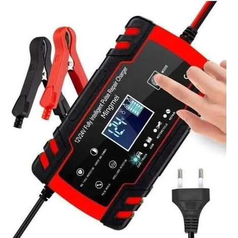 Caricabatteria intelligente per auto 8A 12V/24V Caricabatteria a 3 stadi e funzione di riparazione automatica per camion