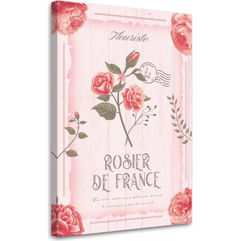 Tableau sur toile Fleurs vintage poudrées 70x100 (1/5)