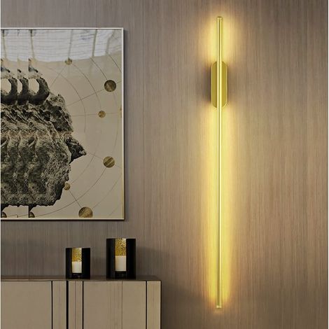 Applique Da Parete A LED Per Interni, Applique Da Parete Minimalista A Lunga Striscia Applique Da Parete In Alluminio A Led Per Soggiorno Camera Da Letto Corridoio Decorativo,Oro,60cm (1/5)